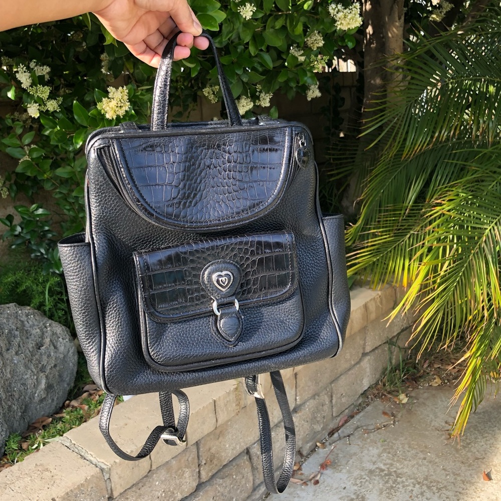 *SOLD*Brighton black leather backpack